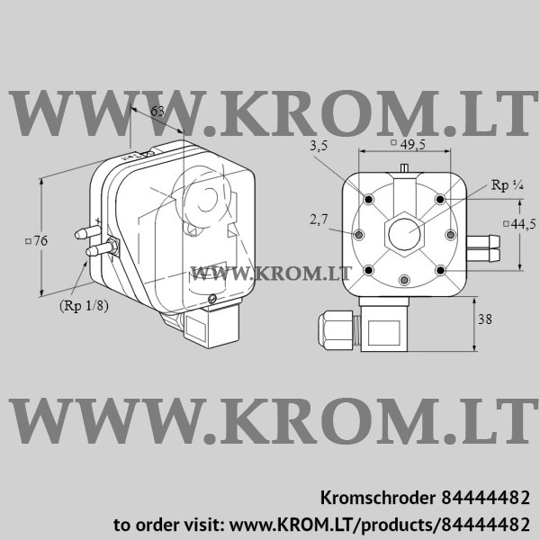 Kromschroder DL 10A-6N1, 84444482 pressure switch for air, 84444482