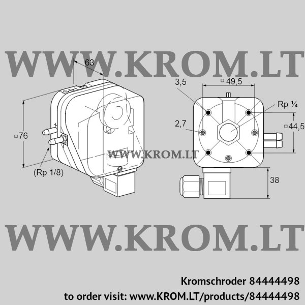 Kromschroder DL 50AG-61, 84444498 pressure switch for air, 84444498