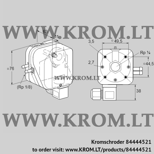 Kromschroder DL 10AH-61, 84444521 pressure switch for air, 84444521