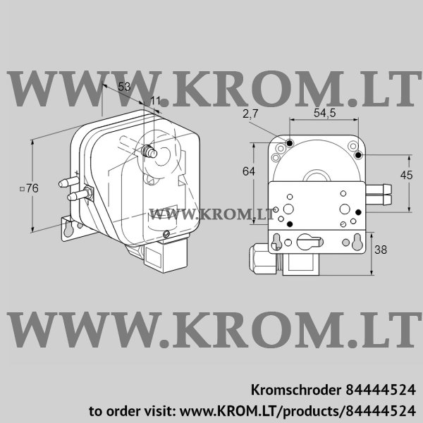 Kromschroder DL 10KH-6W, 84444524 pressure switch for air, 84444524