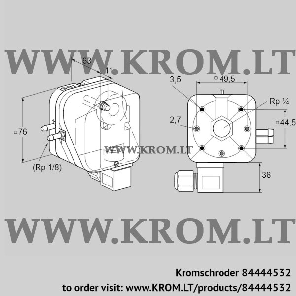 Kromschroder DL 150AN-61, 84444532 pressure switch for air, 84444532