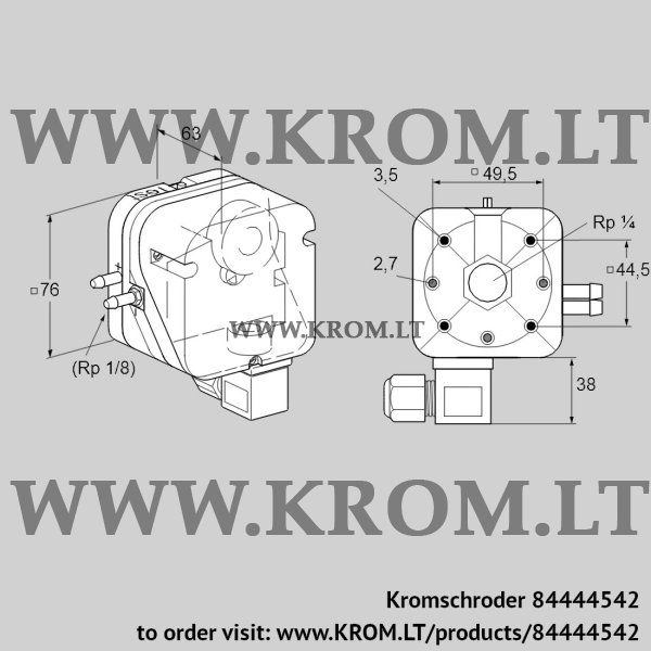 Kromschroder DL 50AG-9K21, 84444542 pressure switch for air, 84444542