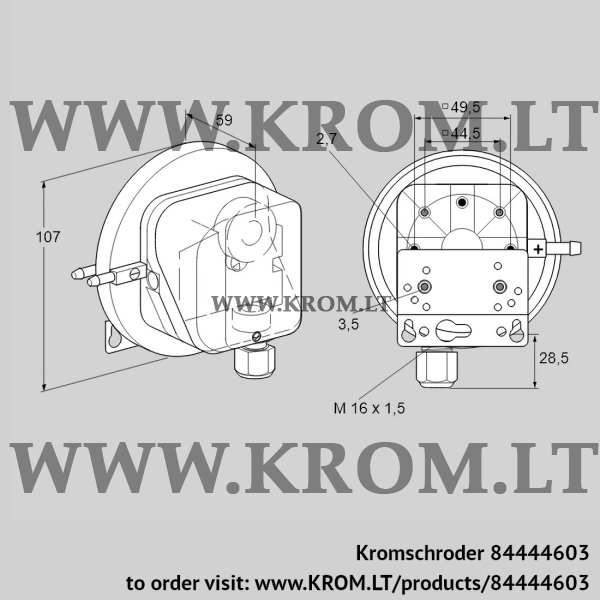 Kromschroder DL 3KG-3WZ, 84444603 pressure switch for air, 84444603