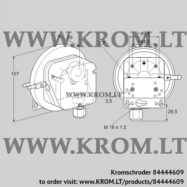 Kromschroder DL 3K-4W, 84444609 pressure switch for air, 84444609