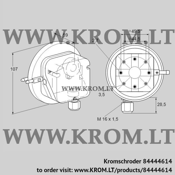 Kromschroder DL 3KG-4, 84444614 pressure switch for air, 84444614