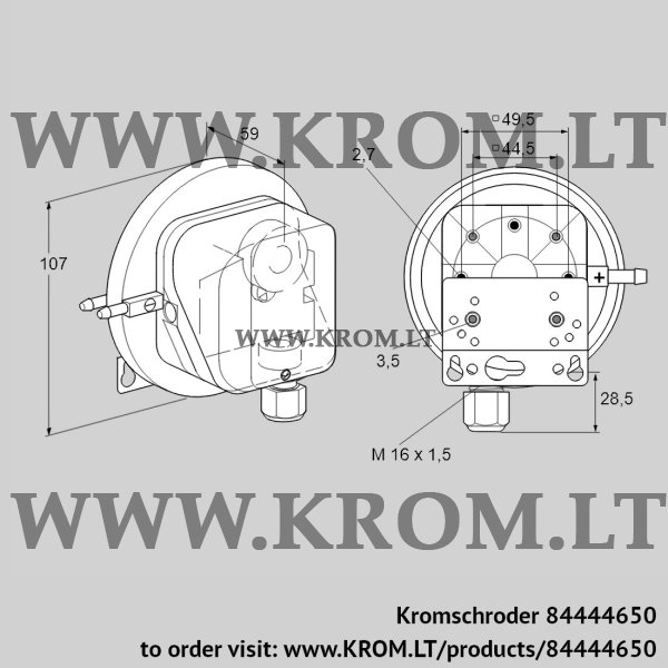 Kromschroder DL 3KG-3W, 84444650 pressure switch for air, 84444650