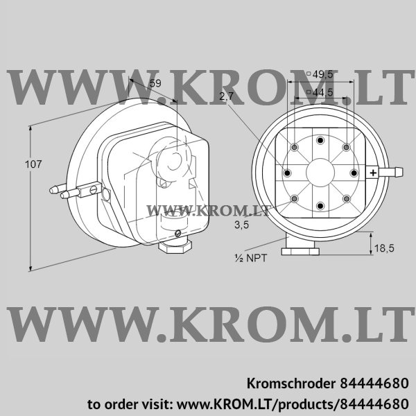 Kromschroder DL 3KT-2N, 84444680 pressure switch for air, 84444680