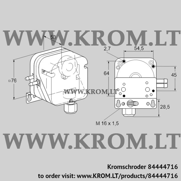 Kromschroder DL 5K-4W, 84444716 pressure switch for air, 84444716