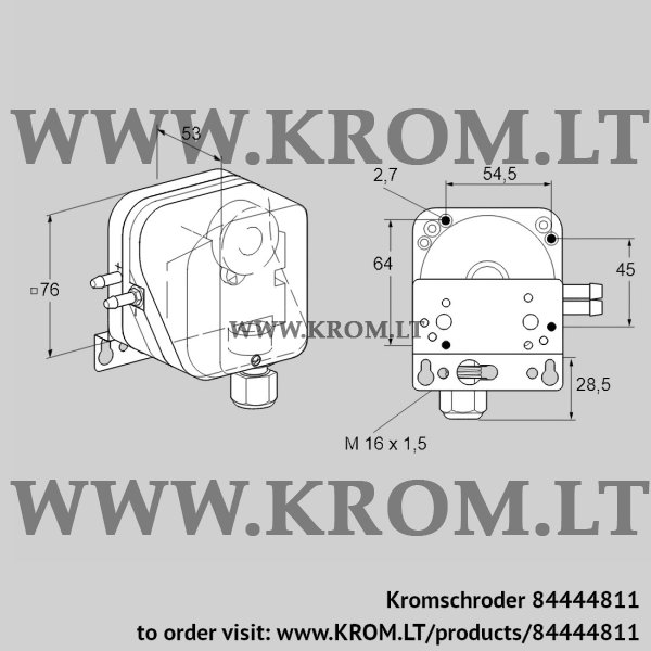 Kromschroder DL 50KG-3W, 84444811 pressure switch for air, 84444811