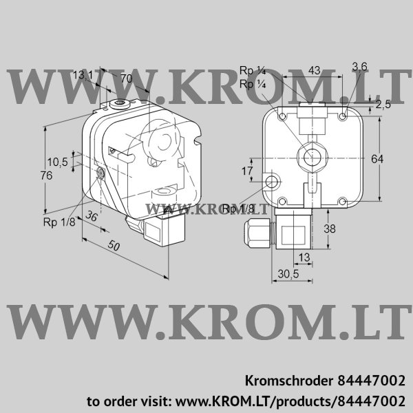 Kromschroder DG 6UG-9K2, 84447002 pressure switch for gas, 84447002