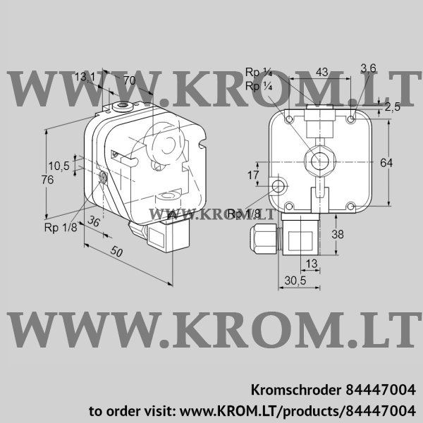 Kromschroder DG 6U-9N, 84447004 pressure switch for gas, 84447004