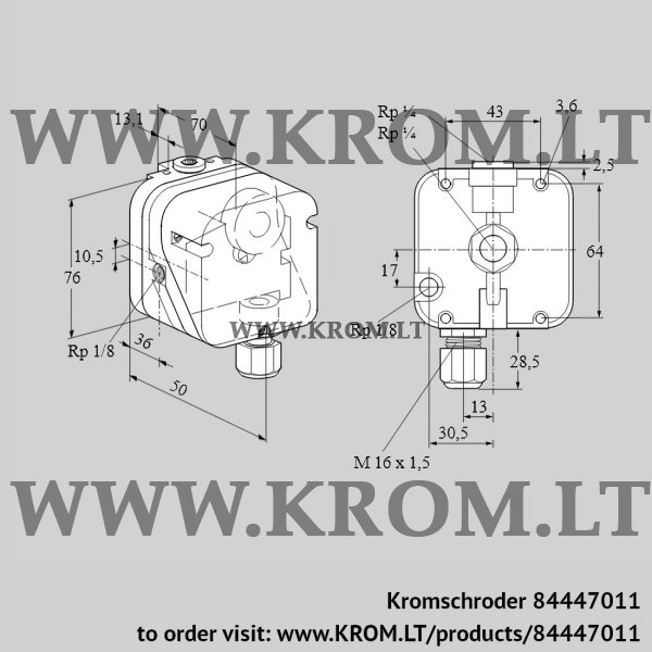 Kromschroder DG 10UG-4K2, 84447011 pressure switch for gas, 84447011