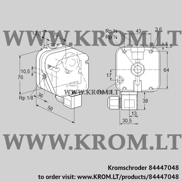 Kromschroder DG 500U-9T, 84447048 pressure switch for gas, 84447048