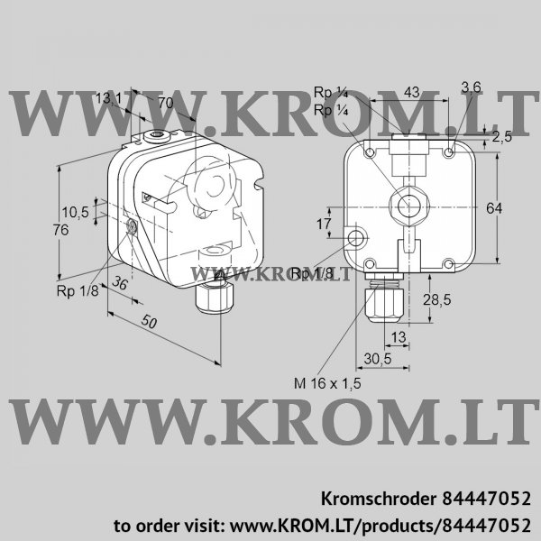 Kromschroder DG 18IG-4, 84447052 gas vacuum sensor, 84447052