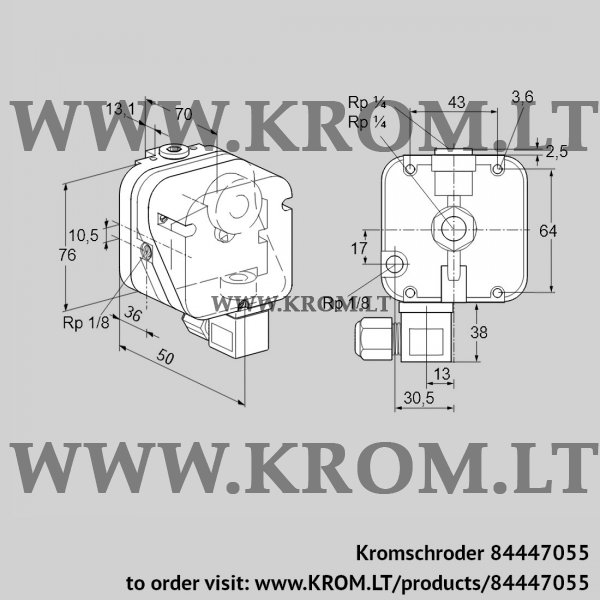 Kromschroder DG 18IG-9, 84447055 gas vacuum sensor, 84447055