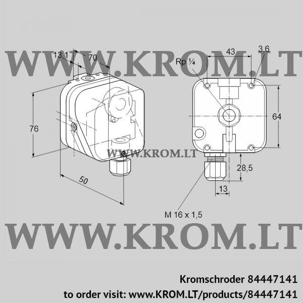 Kromschroder DG 6SG-3, 84447141 pressure switch for gas, 84447141