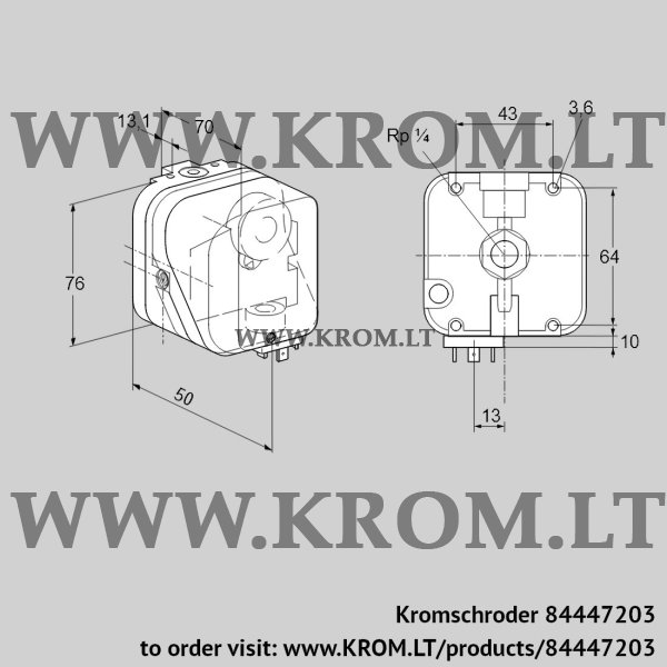 Kromschroder DG 50B-5, 84447203 pressure switch for gas, 84447203