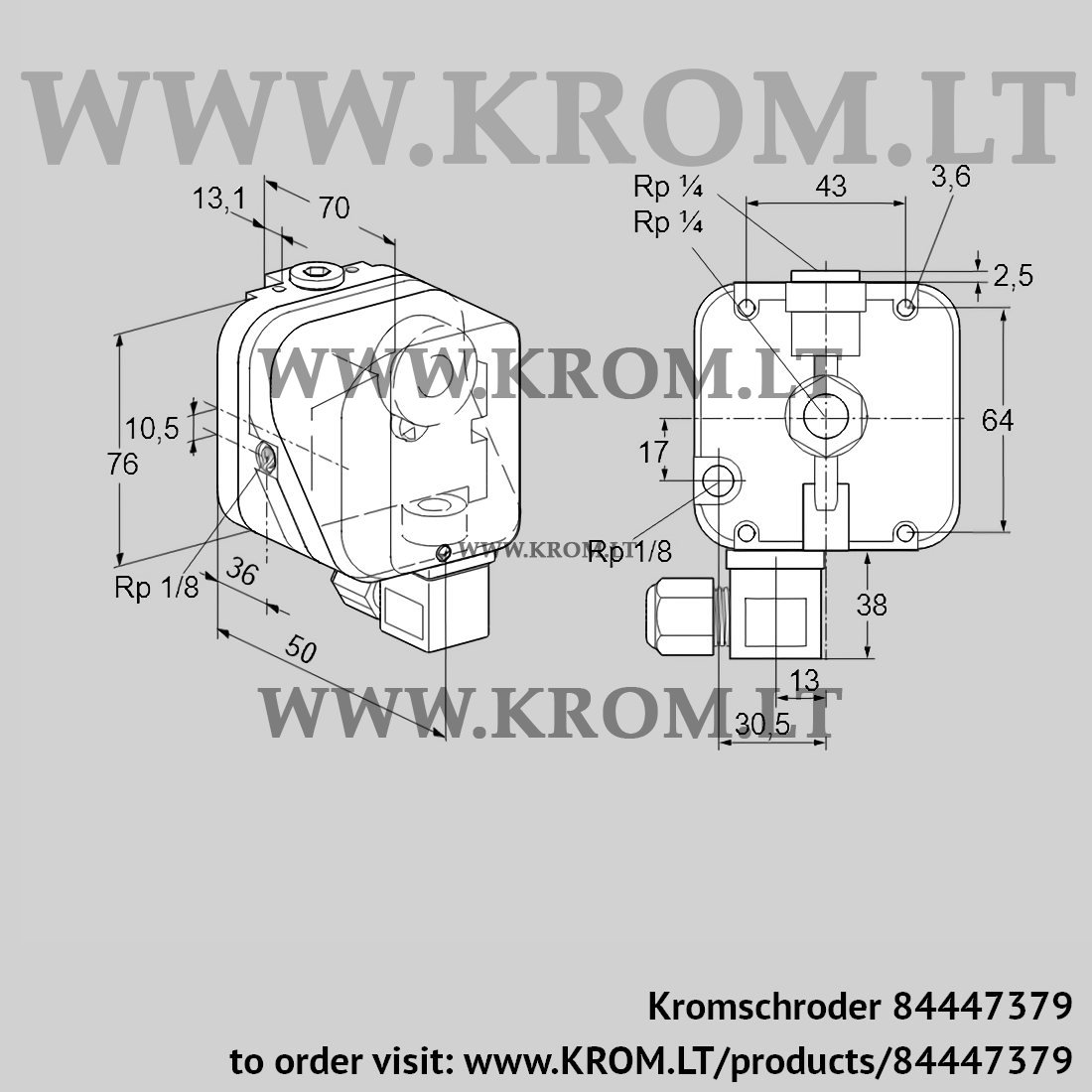 Kromschroder DG 50UG-6K2, 84447379 pressure switch for gas