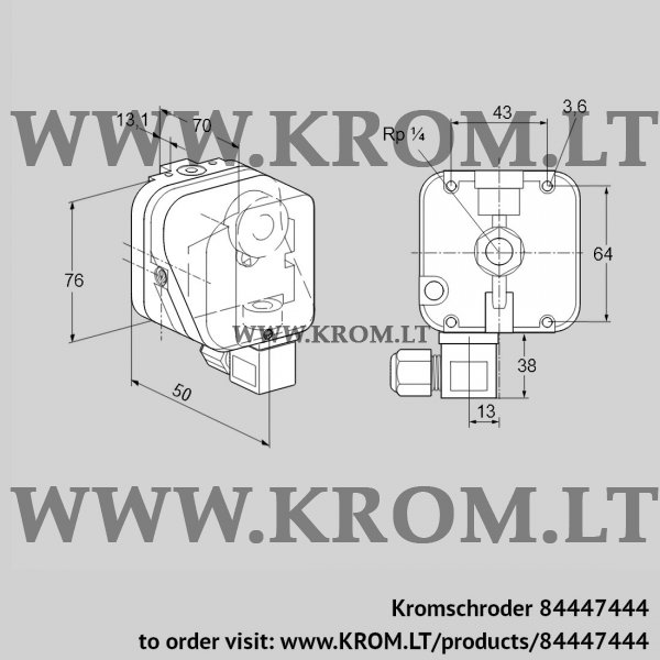 Kromschroder DG 150SG-6K2, 84447444 pressure switch for gas, 84447444