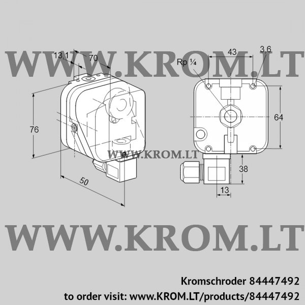 Kromschroder DG 500S-6, 84447492 pressure switch for gas, 84447492