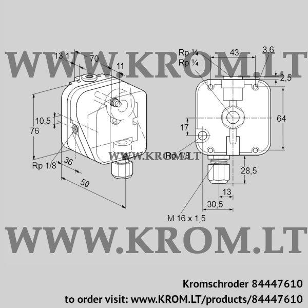 Kromschroder DG 10H-3T, 84447610 pressure switch for gas, 84447610