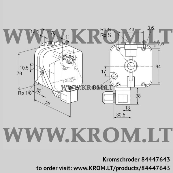 Kromschroder DG 150H-6TA, 84447643 pressure switch for gas, 84447643