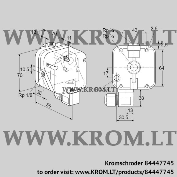 Kromschroder DG 150NG-9, 84447745 pressure switch for gas, 84447745