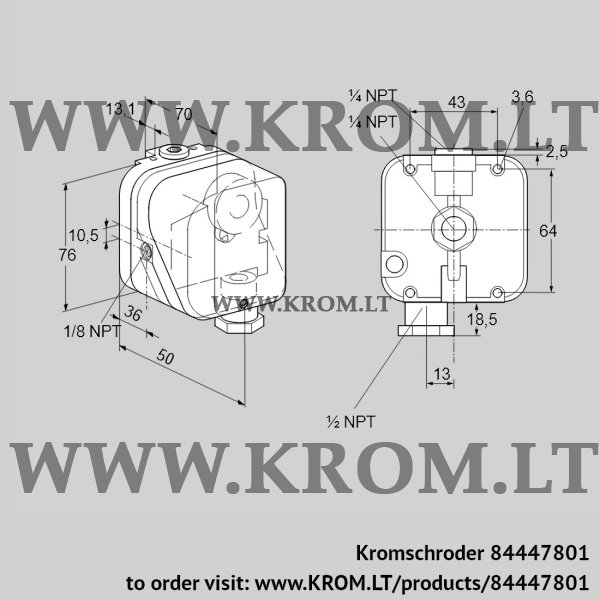 Kromschroder DG 6TG-21K2, 84447801 pressure switch for gas, 84447801