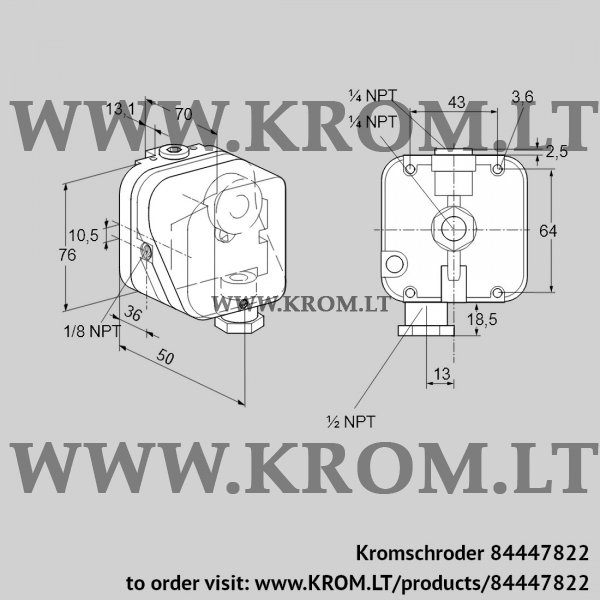Kromschroder DG 50T-22N, 84447822 pressure switch for gas, 84447822