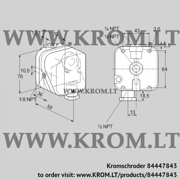 Kromschroder DG 500TG-22K2, 84447843 pressure switch for gas, 84447843