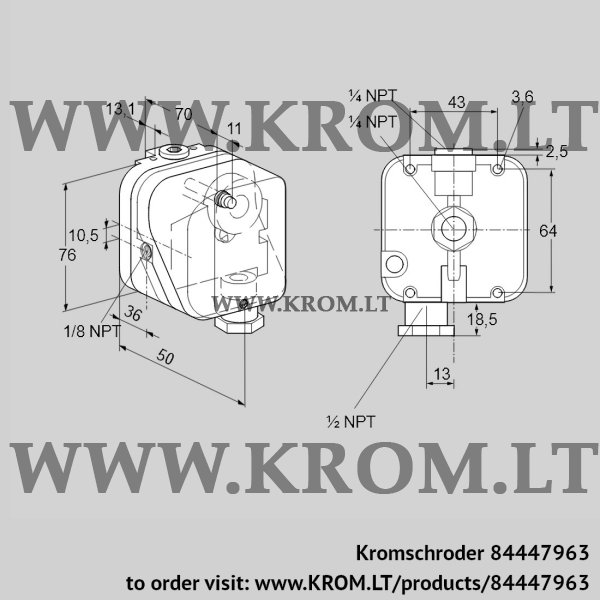 Kromschroder DG 10NTG-22K2, 84447963 pressure switch for gas, 84447963