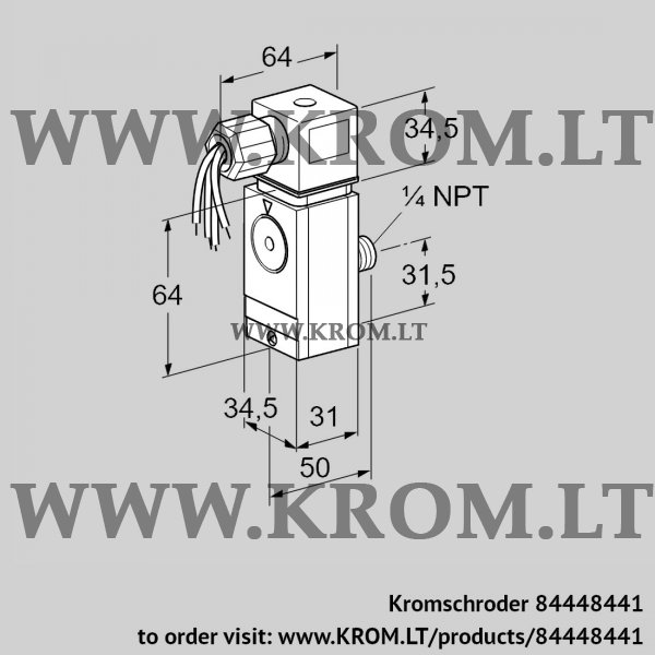 Kromschroder DG 110VCT6-6WG, 84448441 pressure switch for gas, 84448441