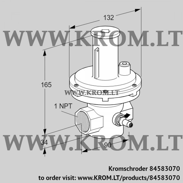 Kromschroder VSBV 25TN40-0, 84583070 relief valve, 84583070