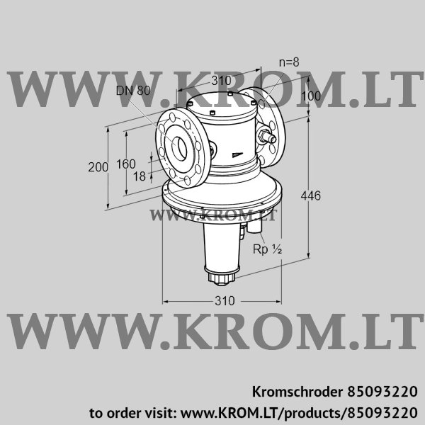 Kromschroder GIK 80F02-6, 85093220 air/gas ratio control, 85093220