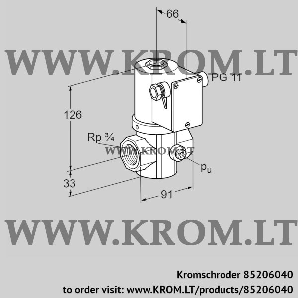 Kromschroder VG 20R02NT31DM, 85206040 gas solenoid valve, 85206040