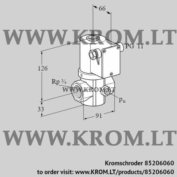 Kromschroder VG 20R02NK31D, 85206060 gas solenoid valve, 85206060