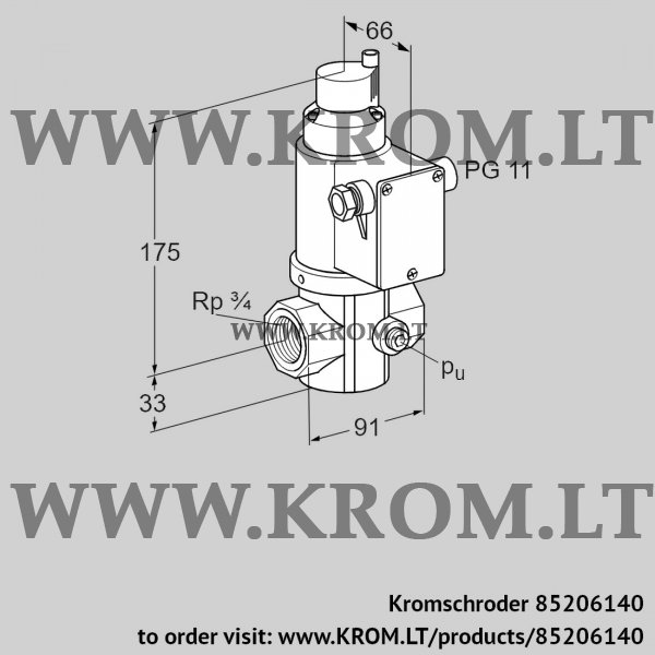 Kromschroder VG 20R02LT31DM, 85206140 gas solenoid valve, 85206140