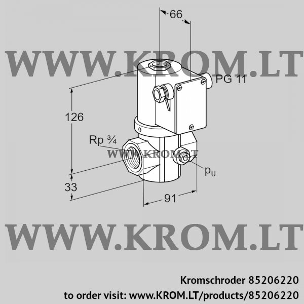 Kromschroder VG 20R02NQ31D, 85206220 gas solenoid valve, 85206220