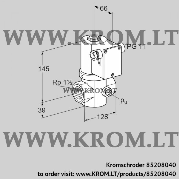 Kromschroder VG 40/32R02NT31DM, 85208040 gas solenoid valve, 85208040