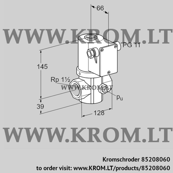 Kromschroder VG 40/32R02NK31D, 85208060 gas solenoid valve, 85208060