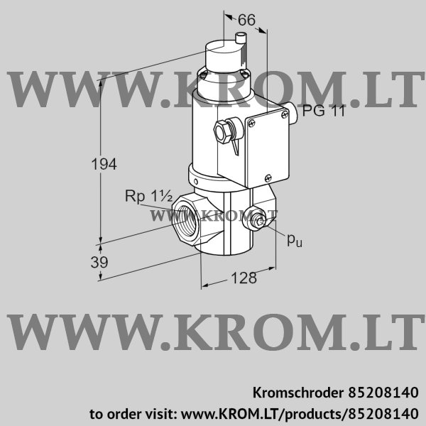 Kromschroder VG 40/32R02LT31DM, 85208140 gas solenoid valve, 85208140