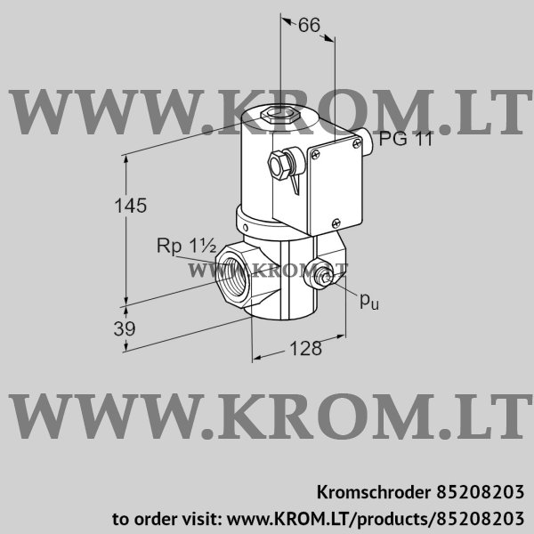 Kromschroder VG 40/32R02NK31DMVZ, 85208203 gas solenoid valve, 85208203