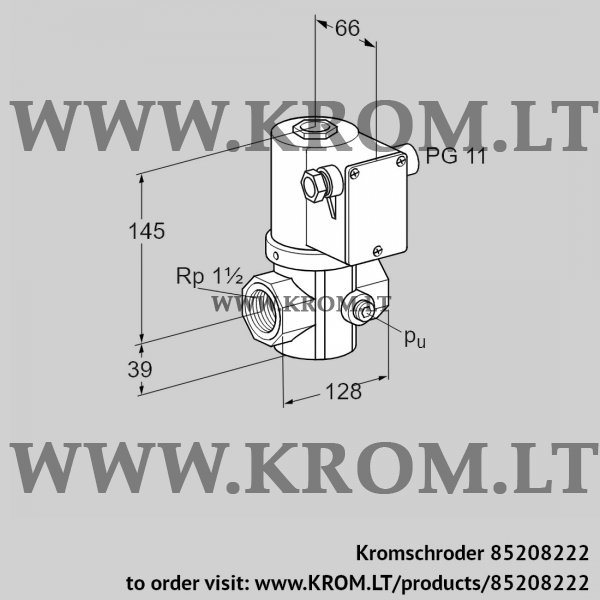 Kromschroder VG 40/32R02NQ31DM, 85208222 gas solenoid valve, 85208222