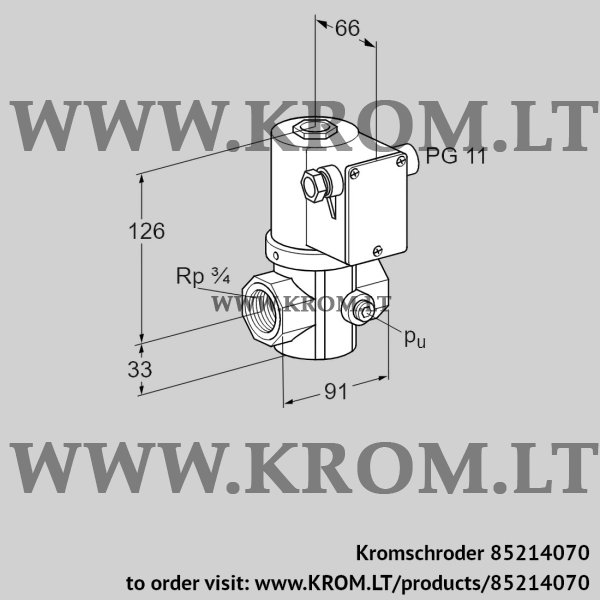 Kromschroder VG 20R03NT31DMVZ, 85214070 gas solenoid valve, 85214070