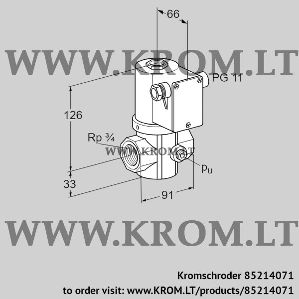 Kromschroder VG 20R03NQ31DMVZ, 85214071 gas solenoid valve, 85214071