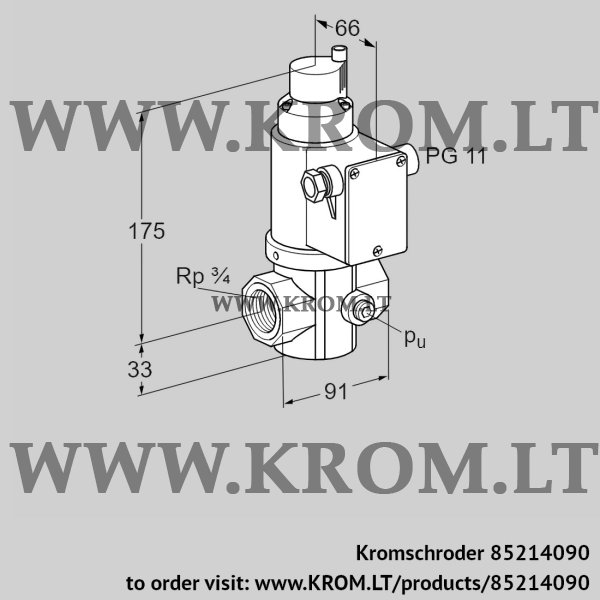 Kromschroder VG 20R03LT31DMVZ, 85214090 gas solenoid valve, 85214090