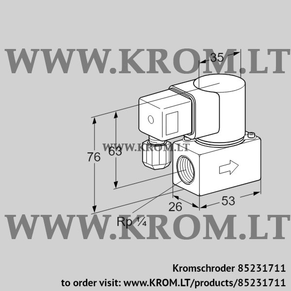 Kromschroder VG 8R03T6LG, 85231711 gas solenoid valve, 85231711