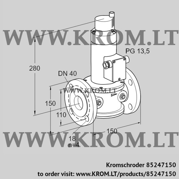 Kromschroder VR 40F01RT33D, 85247150 air solenoid valve, 85247150