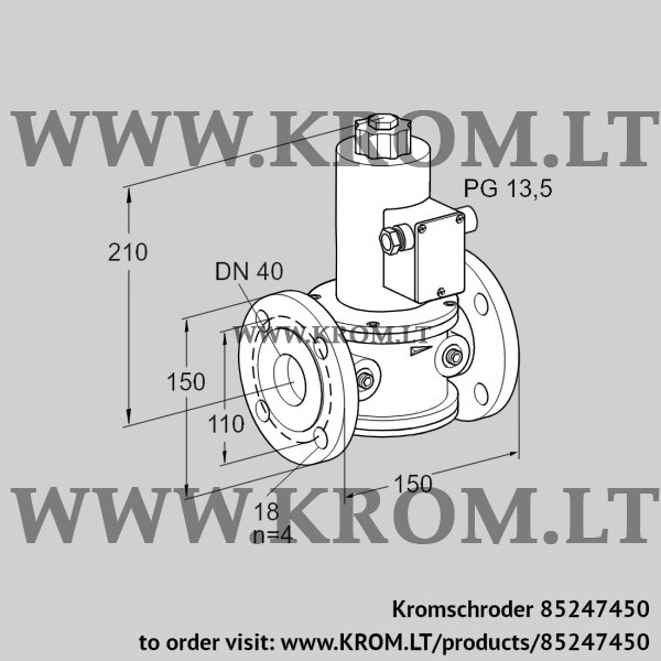 Kromschroder VR 40F01NT33D, 85247450 air solenoid valve, 85247450