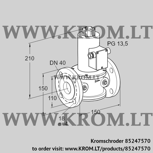 Kromschroder VR 40F01NQ33D, 85247570 air solenoid valve, 85247570